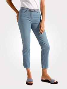 Jeans im schmalen Streifendessin Toni Blau/Hellblau