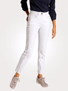 Jeans mit Ziernieten-Motiv MONA Weiß/Goldfarben