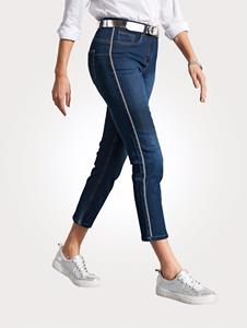 Jeans mit Strasszier an den Seiten MONA Dunkelblau