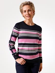 Pullover mit Zierknöpfen MONA Pink/Grau/Marineblau