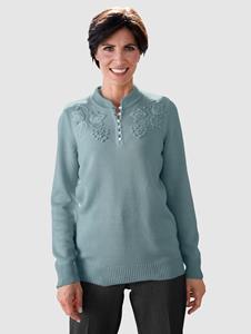 Pullover mit Blütenstickerei Paola Mintgrün