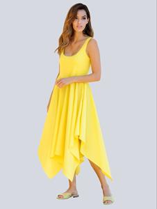 Kleid mit Zipfelsaum Alba Moda Gelb