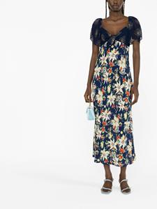 Rixo Midi-jurk met bloemenprint - Blauw