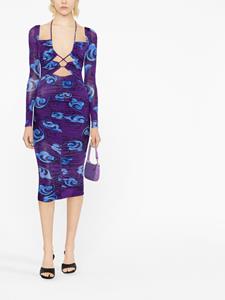 Versace Midi-jurk met bloemenprint - Paars
