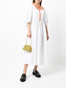 Cecilie Bahnsen Midi-jurk met contrast - Wit