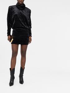 Saint Laurent Mini-jurk met col - Zwart