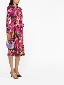 Versace Midi-jurk met bloemenprint - Zwart