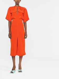Victoria Beckham Uitgesneden midi-jurk - Oranje