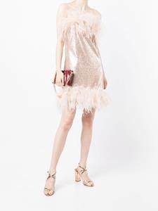 Gilda & Pearl Mini-jurk met afwerking van veren - Roze