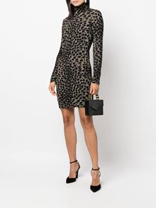 Genny Mini-jurk met luipaardprint - Zwart