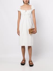 Reformation Midi-jurk met striksluiting - Wit