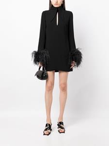 16Arlington Mini-jurk verfraaid met veren - Zwart
