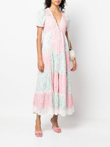LoveShackFancy Midi-jurk met bloemenprint - Roze