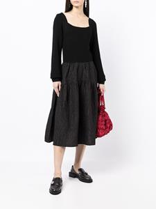 B+ab Midi-jurk met vierkante hals - Zwart