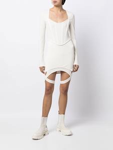 Dion Lee Mini-jurk met dubbele rij knopen - Wit