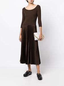 Polo Ralph Lauren Midi-jurk met geplooide rok - Bruin