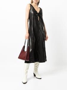 Boyarovskaya Midi-jurk van imitatieleer - Zwart