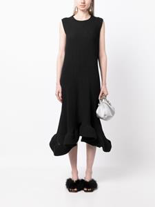 Melitta Baumeister Midi-jurk met ruches - Zwart