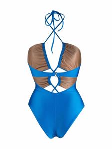 Noire Swimwear Gesmockt badpak - Blauw