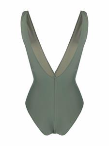 Noire Swimwear Badpak met V-hals - Groen