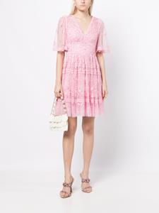 Needle & Thread Mini-jurk met kant - Roze