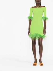 Giuseppe Di Morabito Mini-jurk met veren afwerking - Groen