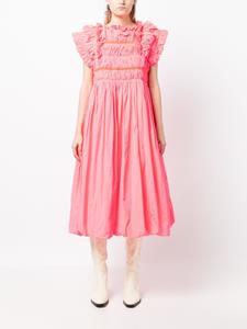 Molly Goddard Midi-jurk met ruches - Roze