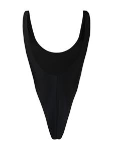 Philipp Plein Monokini met gedrapeerde riem - Zwart