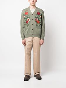 Junya Watanabe MAN Vest met geborduurde bloemen - Groen