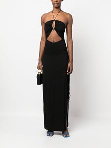 MANURI Midi-jurk met uitgesneden detail - Zwart
