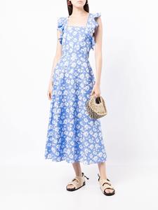 Bambah Midi-jurk met bloemenprint - Blauw