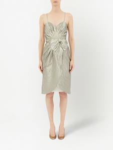 Maison Margiela Midi-jurk met gesmockt detail - Zilver