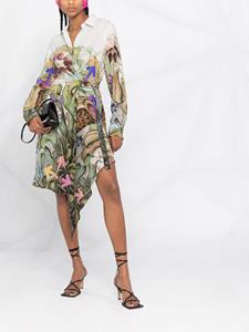 Off-White Blousejurk met botanische print - Wit