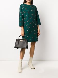 Altea Midi-jurk met paardenprint - Groen