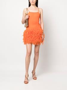 Giuseppe Di Morabito Mini-jurk met veren afwerking - Oranje