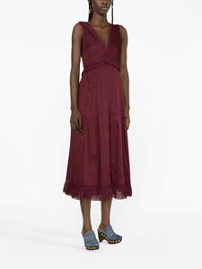 See by Chloé Midi-jurk met V-hals - Roze