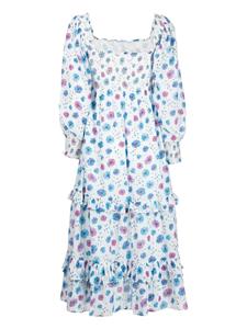 LoveShackFancy Midi-jurk met bloemenprint - Wit