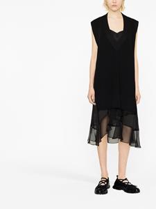 Sacai Midi-jurk met doorzichtig vlak - Zwart