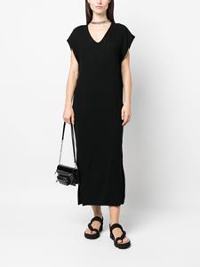 Thom Krom Midi-jurk met V-hals - Zwart