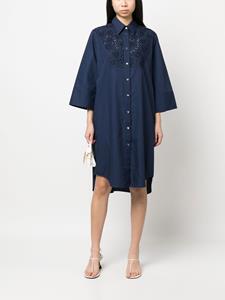 P.A.R.O.S.H. Broderie anglaise blousejurk - Blauw