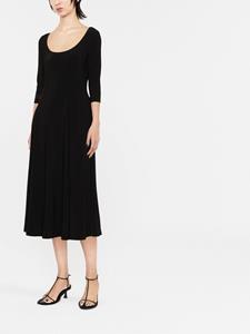 Norma Kamali Midi-jurk met U-hals - Zwart