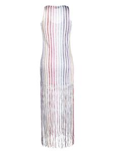 Missoni metallic-threading fringed beach dress - Wit