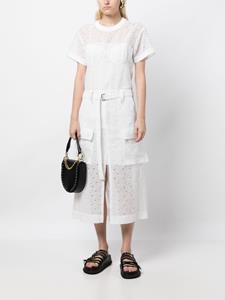 Sacai Mini-jurk met geborduurd logo - Wit
