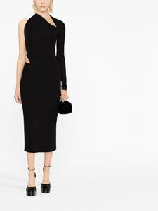 Versace Asymmetrische midi-jurk - Zwart