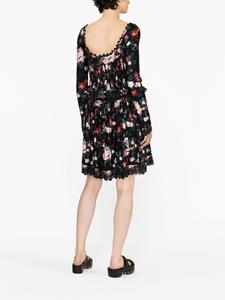 Paco Rabanne Mini-jurk met bloemenprint - Zwart