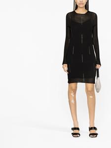Genny Ribgebreide mini-jurk - Zwart