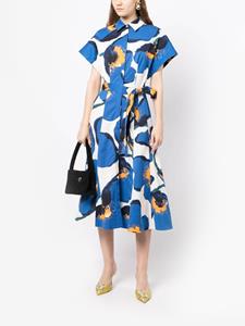 Carolina Herrera Midi-jurk met grafische print - Blauw