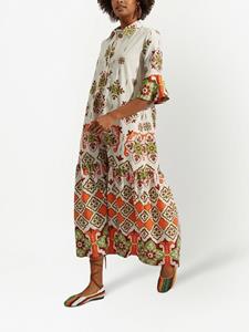 La DoubleJ Midi-jurk met print - Oranje