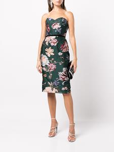 Marchesa Notte Jurk met bloemenprint - Groen