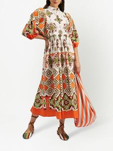 La DoubleJ Midi-jurk met grafische print - Oranje